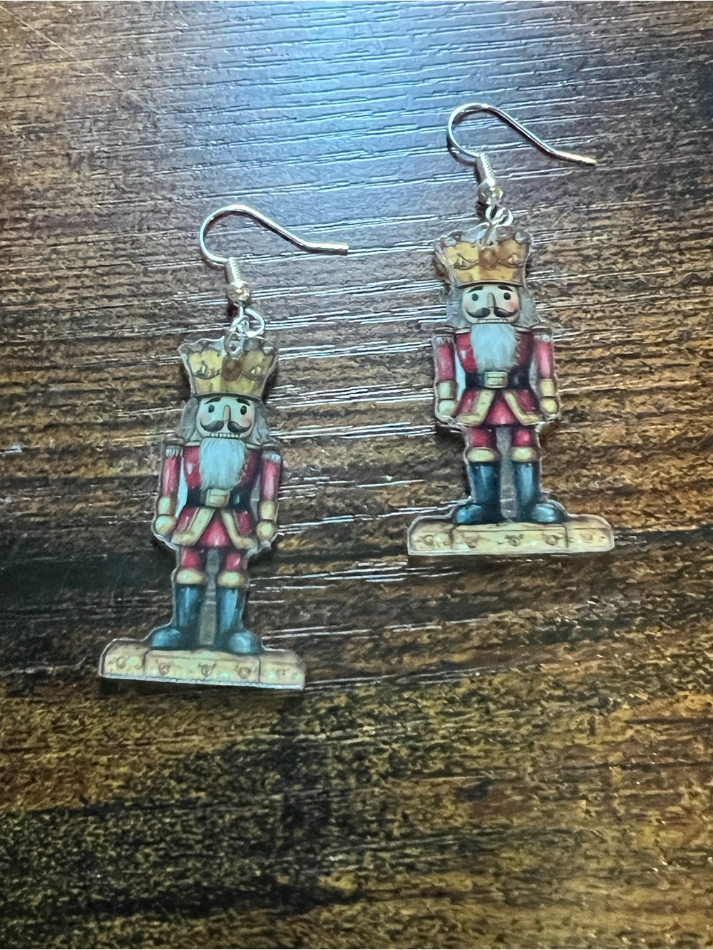 Nutcracker Drop Earrings in Red, Gold & Blue E98